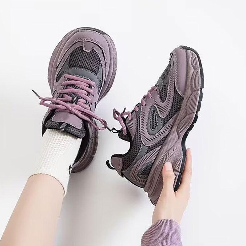 Hong Kong Style Lightweight Running Shoes Casual Sports Shoes Women's Spring New Women's Shoes Versatile Platform Dad Shoes