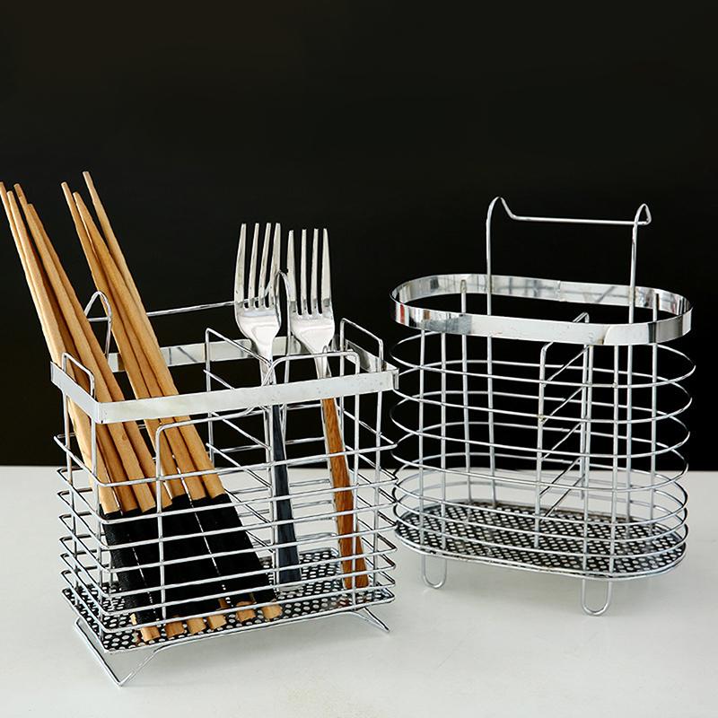 Stainless Steel Hanging Cutlery Organizer: Kitchen Utensil Drainer for Forks, Spoons & Chopsticks