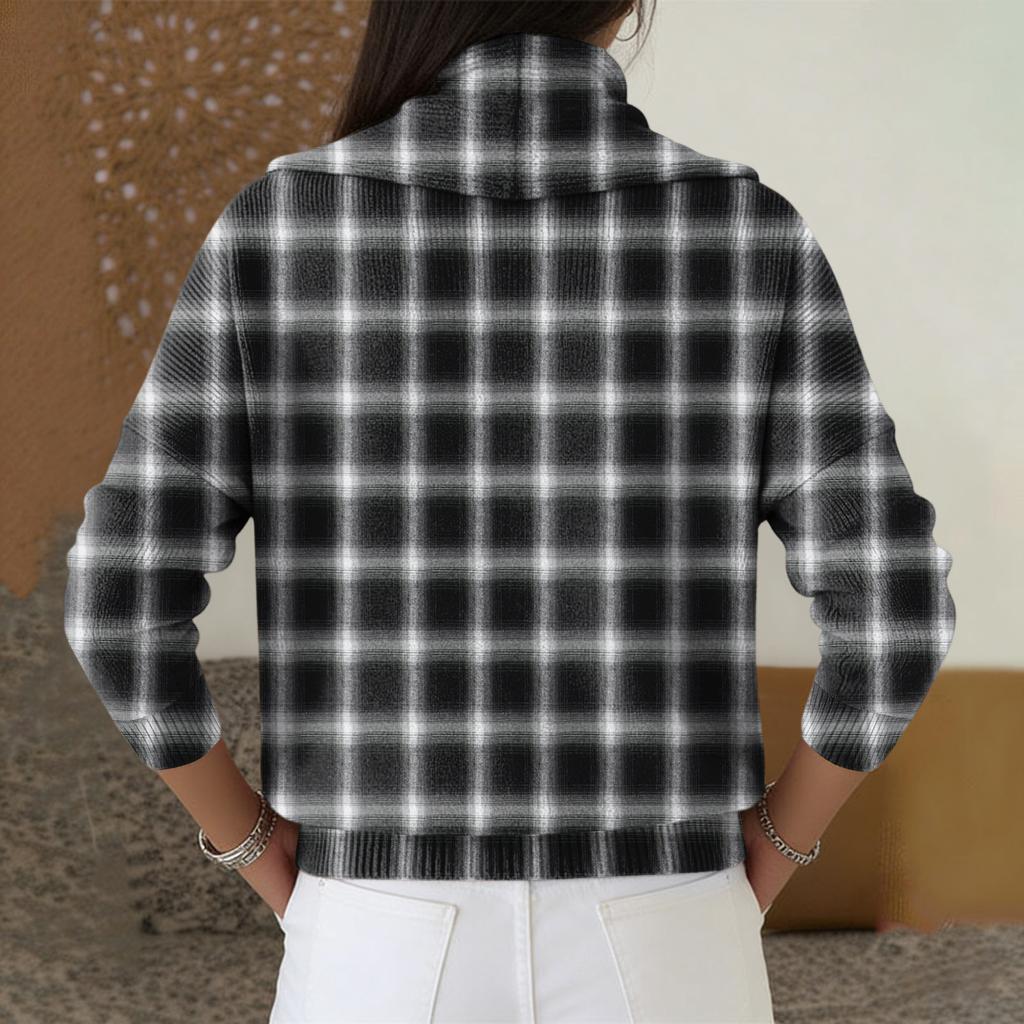 Women's Casual And Fashionable Round Neck Long Sleeved Printed Top Sweater