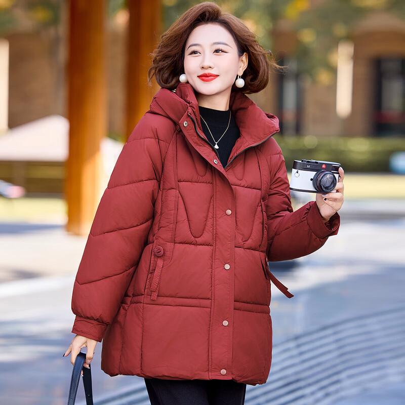 

Women s Winter Hooded Mid-Length Padded Coat 2XL