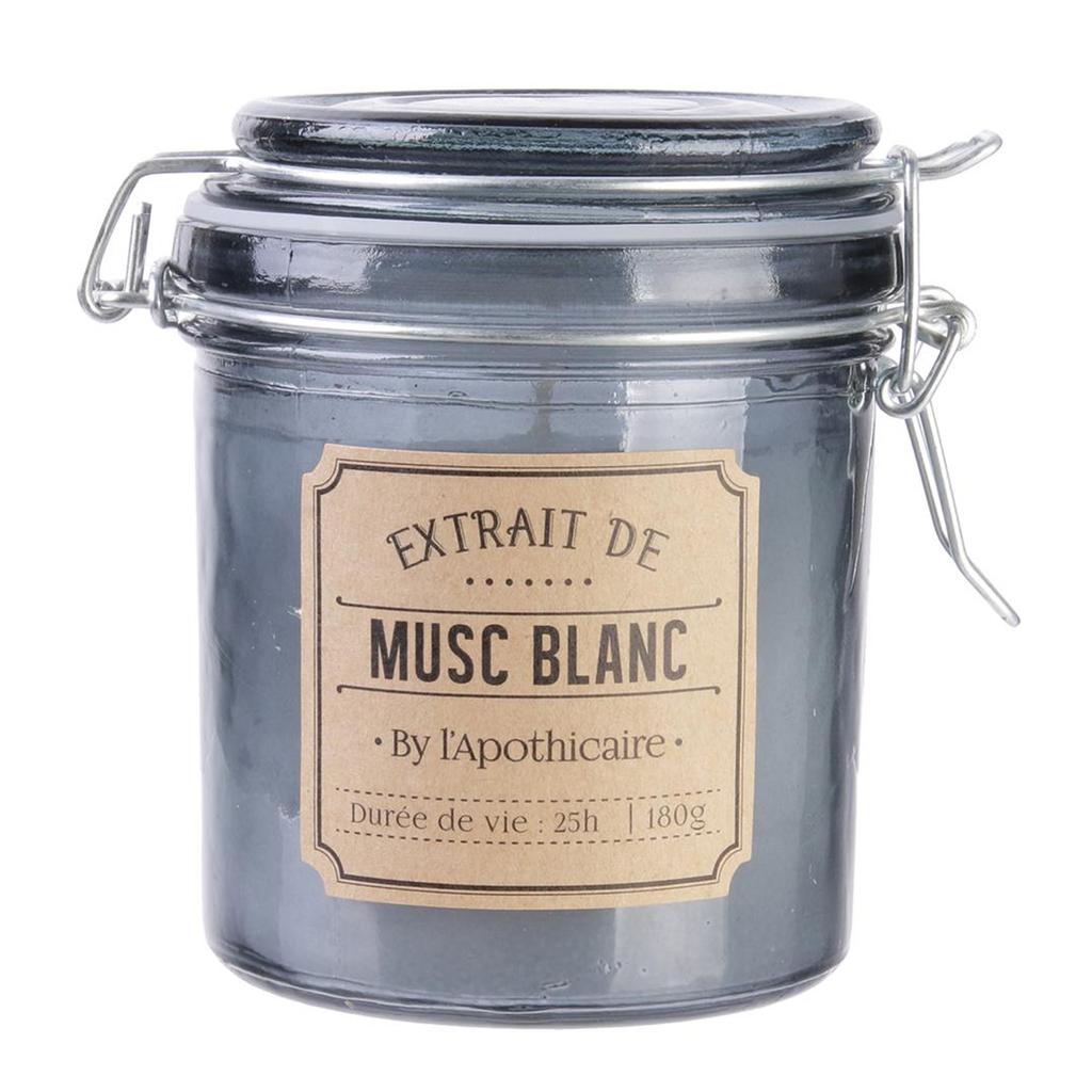 Les Trésors De Lily [A2920] - Duftkerze Glas 'Apotheker' grau (weißer Moschus) - 11x10x8mm