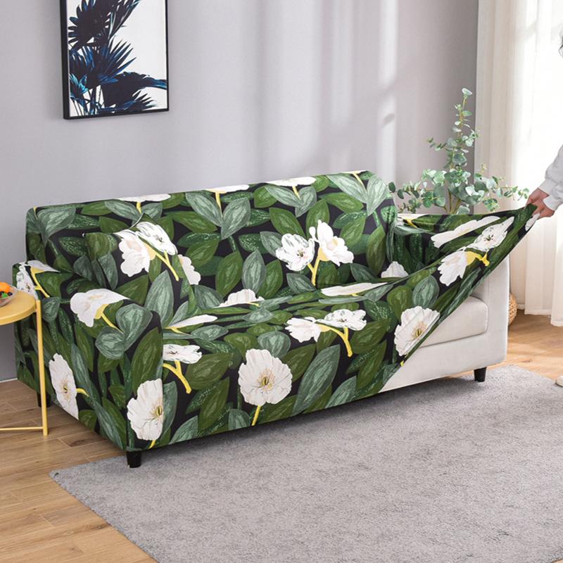 1ks Potah na pohovku na rohovou pohovku s područkou s květinovým vzorem Elastický potah vhodný pro domácí mazlíčky na sekční pohovku ve tvaru L