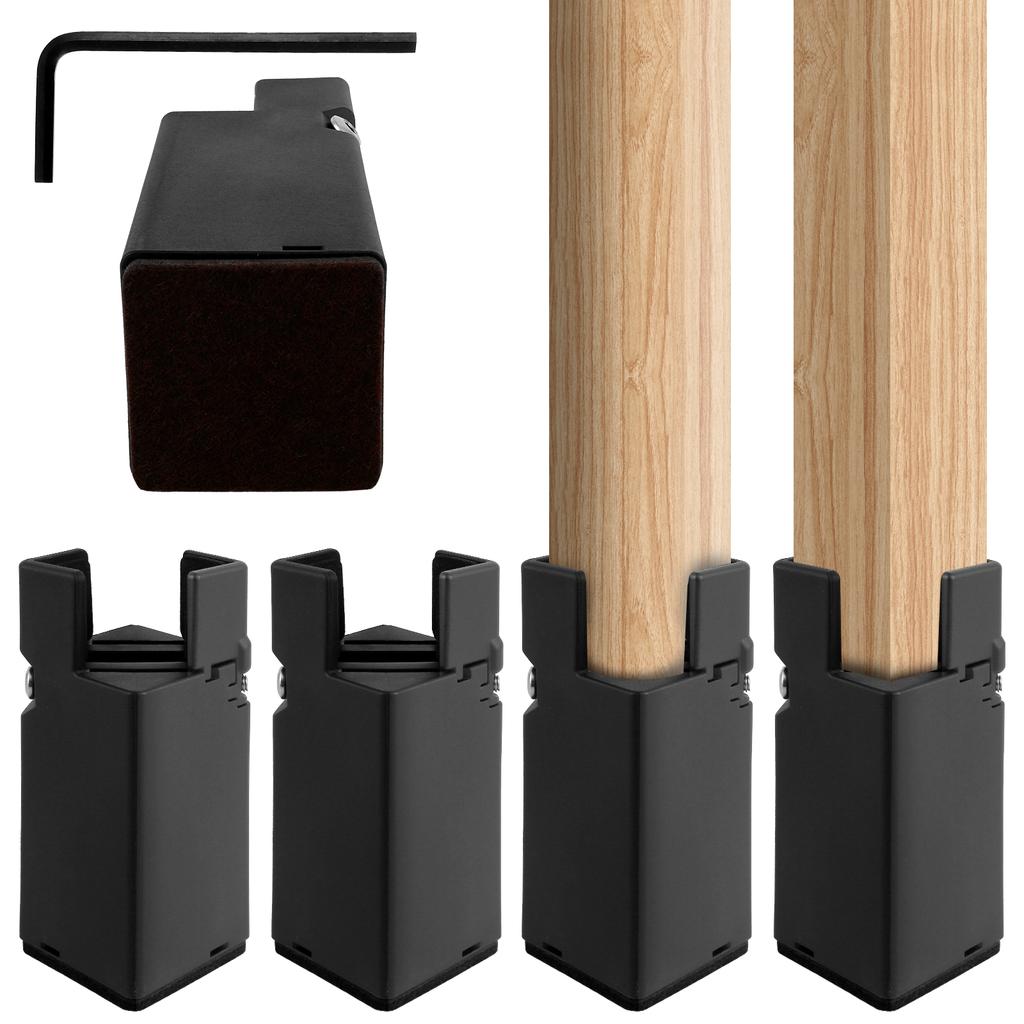 Adjustable Bed Risers 10/5cm Furniture Risers Sofa Table Chair Risers for Furniture Legs Diameter 0.8''–1.4''Lifts Up 20,000 Lbs