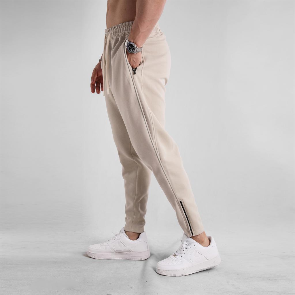 Spring and Autumn Long-sleeved Pants Men's Feet Zipper Drawstring Casual Sports Outdoor Trousers