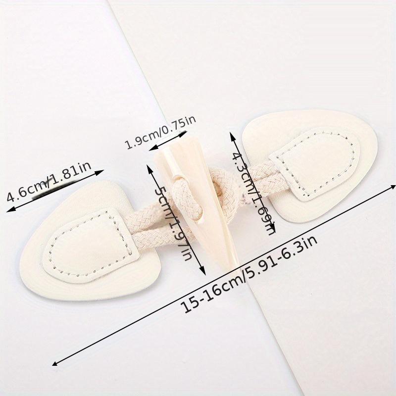 5 Pairs PU Leather Horn Buckle Toggle Button Fastener for Coat Jacket Duffle DIY Handmade Craft Sew on Clothing Sewing Decoration