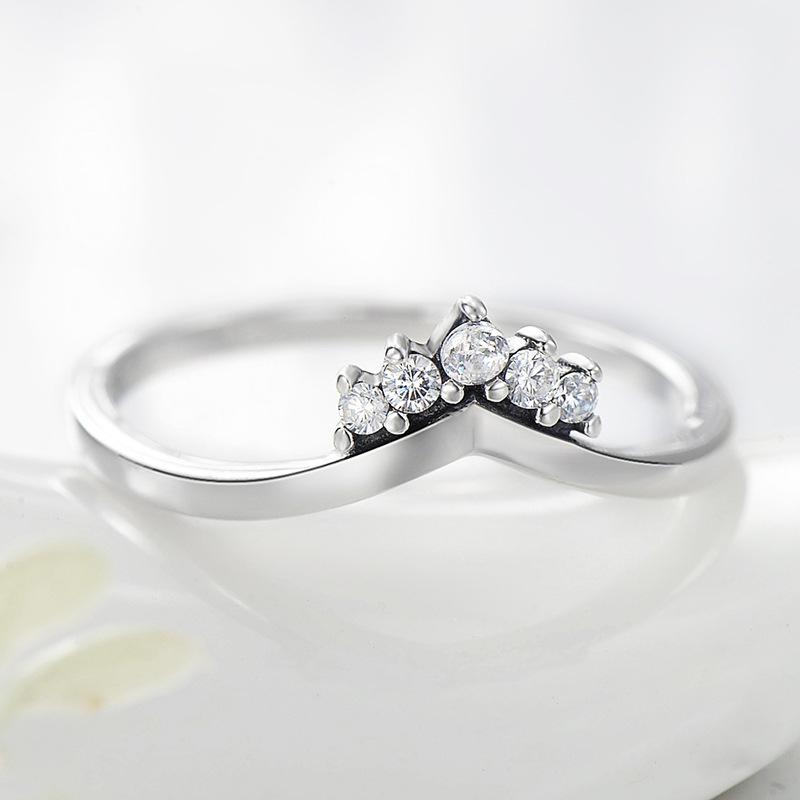 Tancise Classic 925 Sterling Silver Zircon Ring Ladies Jewelry Wedding Promise Party Gift