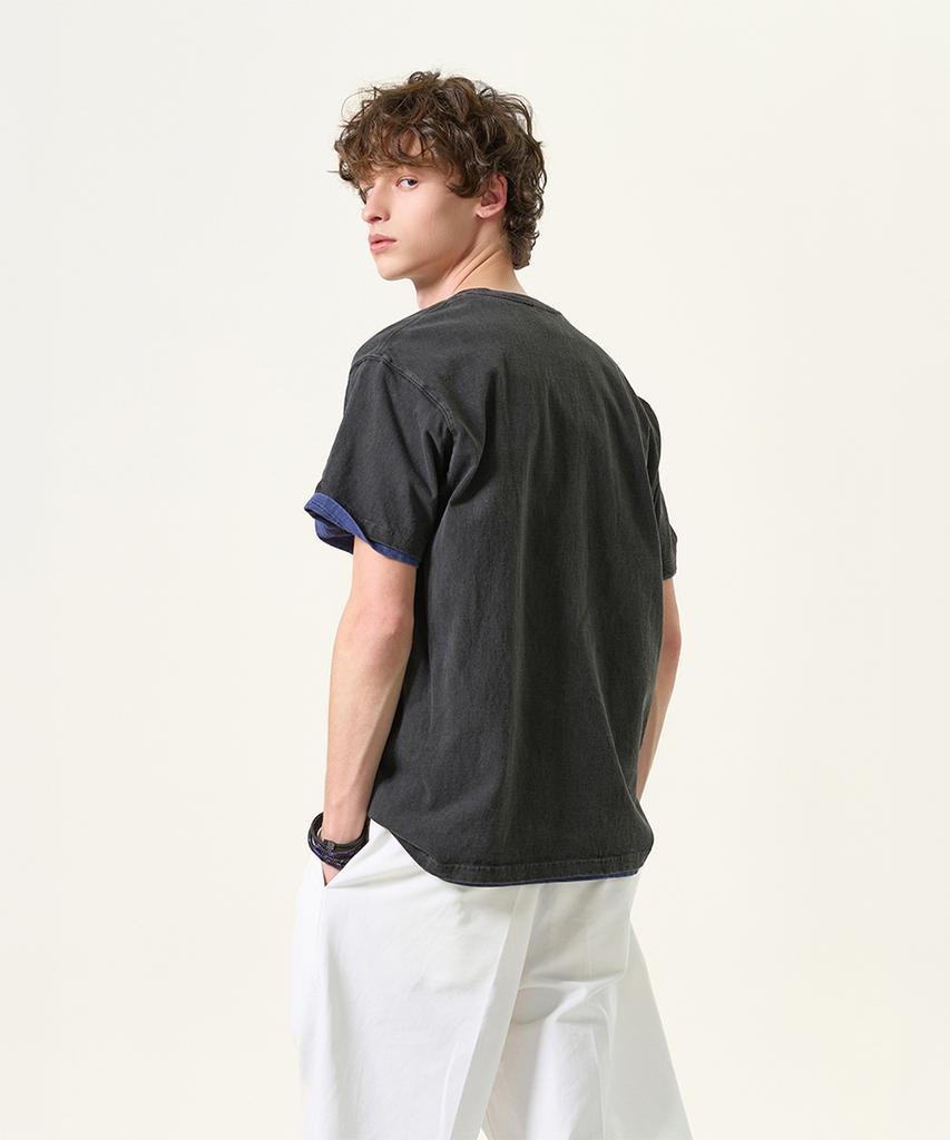 Guson Pigment-Dyed Short Sleeve T-Shirt - Black
