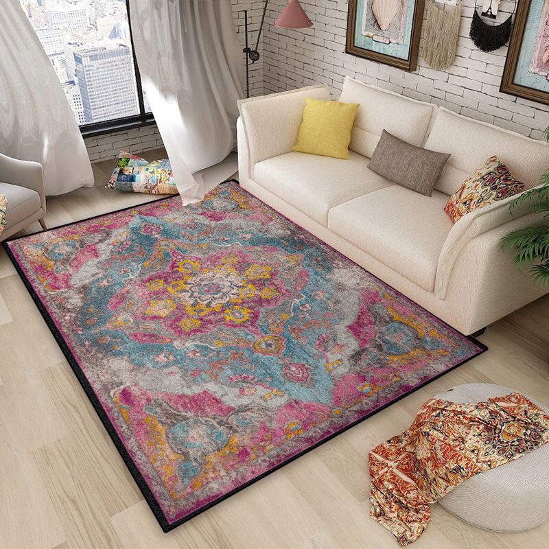 Persian Retro Carpet Living Room Bohemian Decoration Soft Large Area Rugs 160x230 Bedroom Petal Pattern Non-slip Washable Mats
