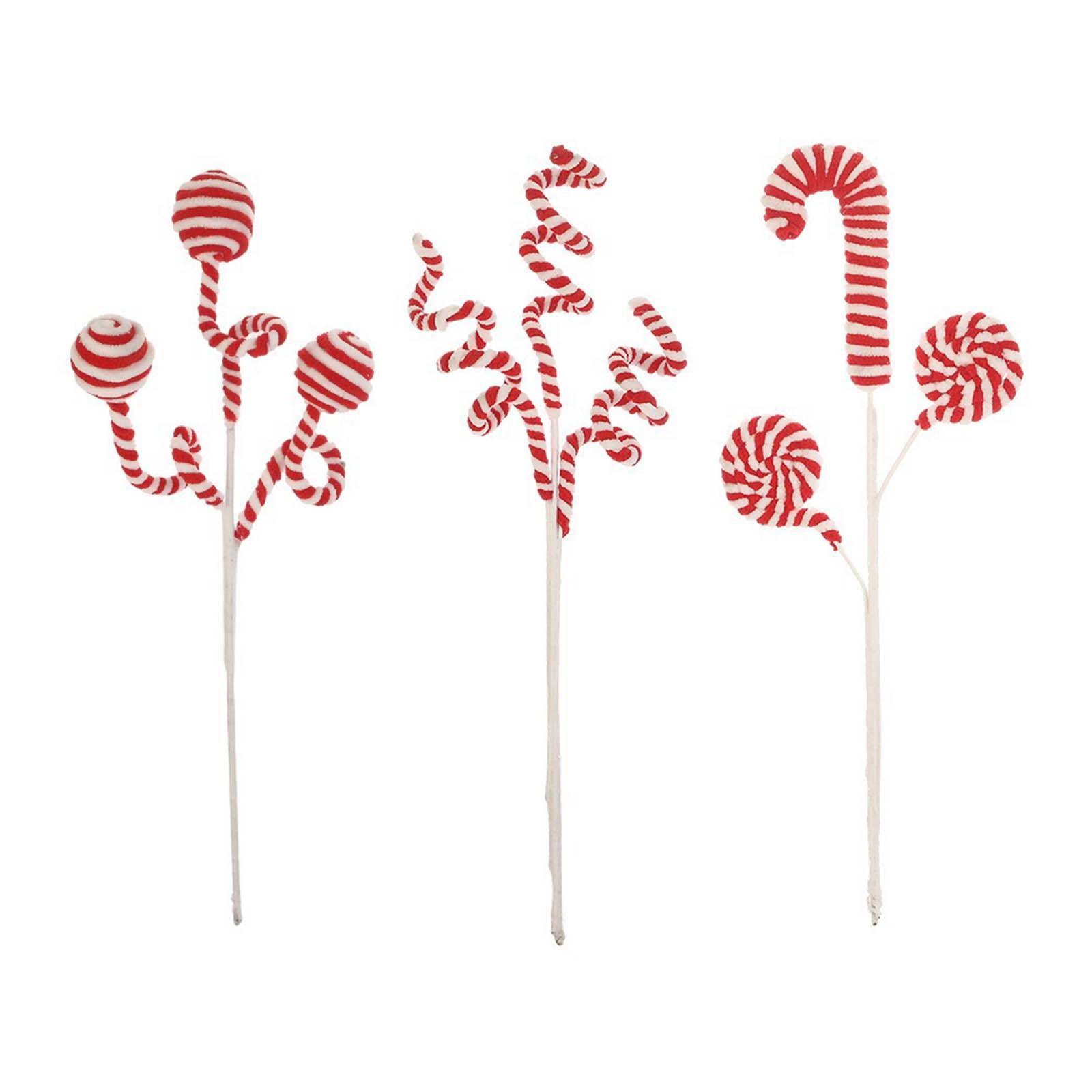 

Decoration Plush Stick, Handmade DIY Candy Long Branch Christmas Tree Decoration Pendant One Size