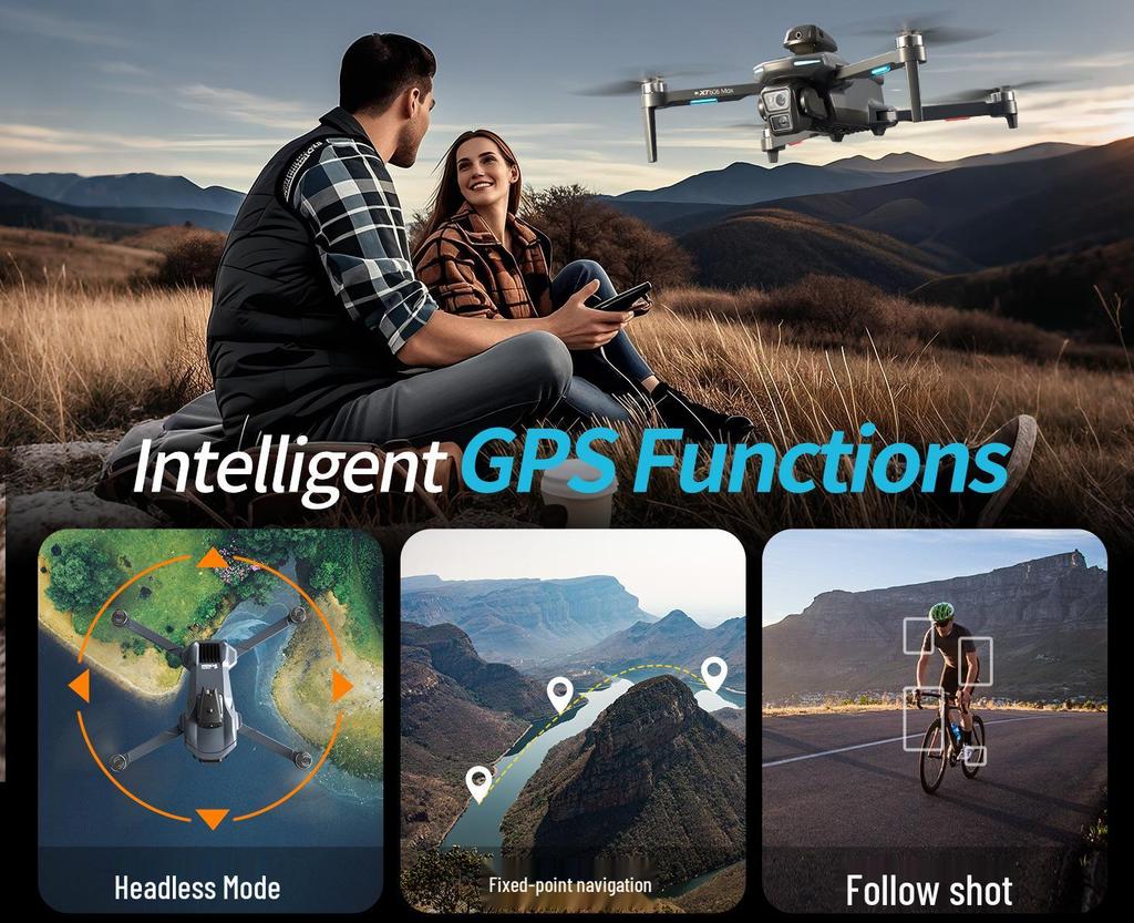 XT606 Drone with Screen: Brushless Motor, HD Aerial Photography, GPS, Intelligent Positioning
