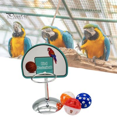 Bird Puzzle Game 1 Set Toy Round Base with Bell Ball Parrot Pet Basketball Supplies Stand