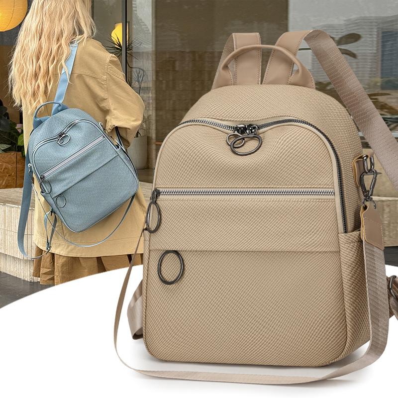 Solid Color Women's Multi-Function Backpack Large Capacity Commuter Travel Backpack