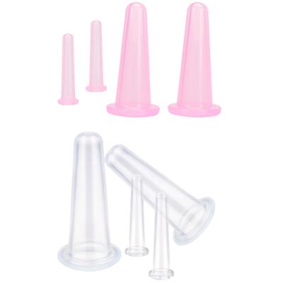 4 Pcs Massage Vacuum Jars Cans Cupping Silicone Cans for Face Massage Anti Cellulite Anti-wrinkle Device Massager Cupping Set