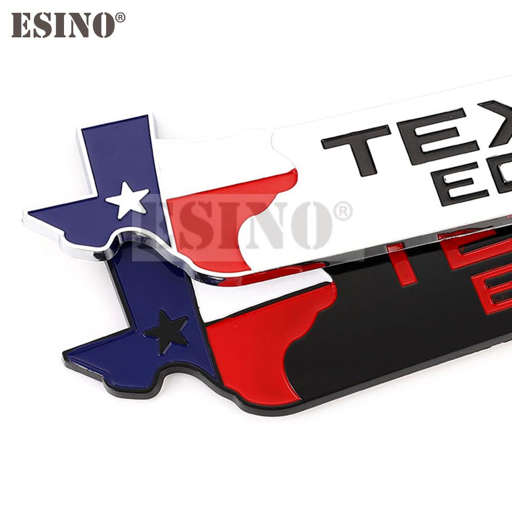 Car Styling Texas Edition 3D Metal Alloy Adhesive Emblem Rear Trunk Badge Fender Sticker Car Body Decal Auto Accessory