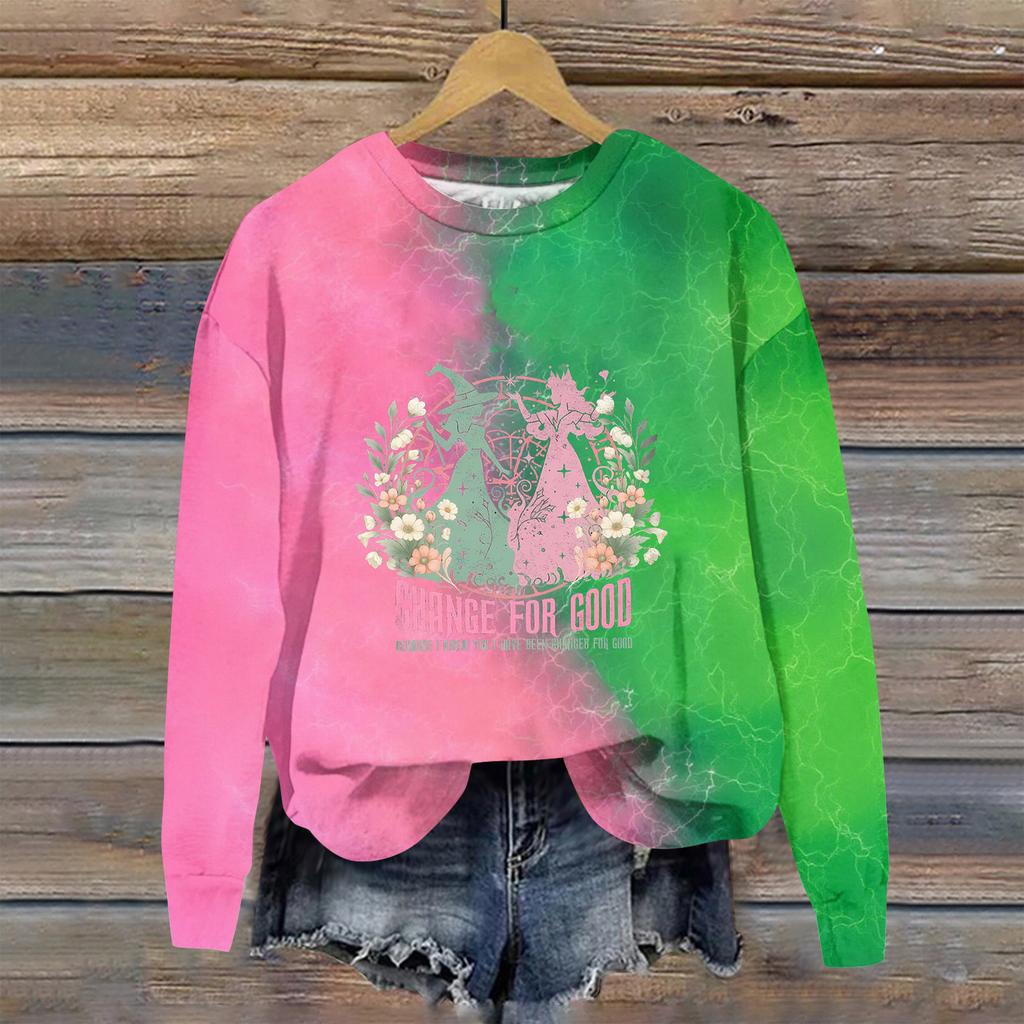 Women's Loose Comfortable Casual Fashionable Character Printing Round Neck Long Sleeved Sweatshirt