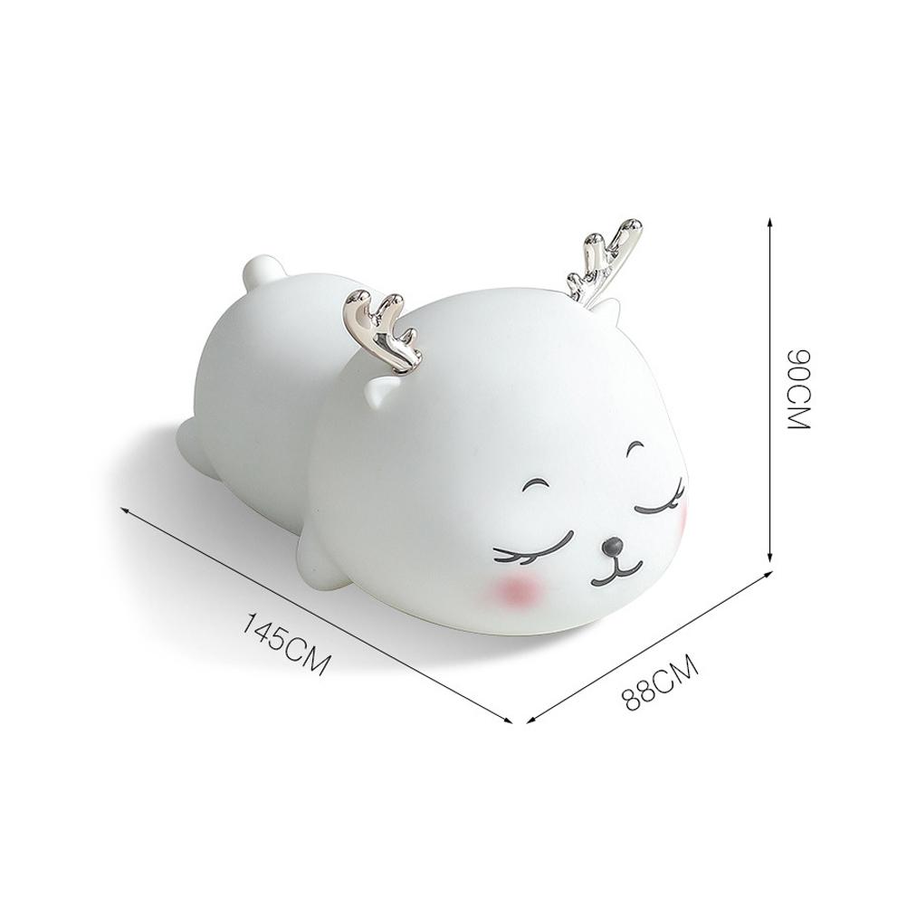 

Cute Pet Deer Silicone Night Light USB Charging Pat Night Light Smart Timing Sleeping Bedroom Bedside Light Gift