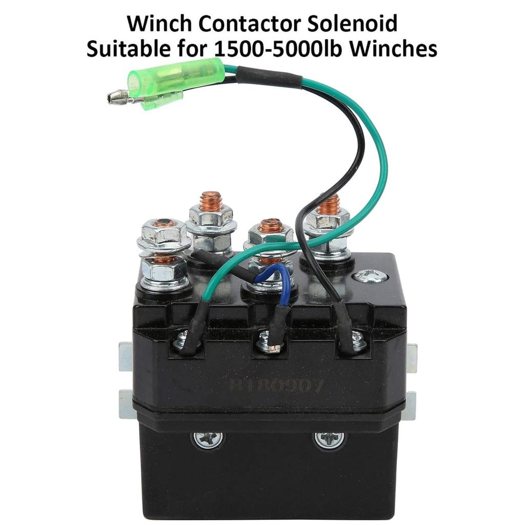 Winch Solenoid Relay, 12V ATV UTV Winch Contactor Solenoid with 6 Protecting caps Universal for ATV UTV 1500-5000lbs Winch