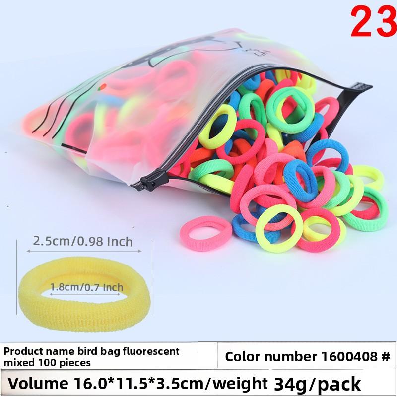A Girl's Gradient Color Seamless Hair Tie Colorful Hair Band Headband Candy-colored Leather Band Hair Accessory and Headwear