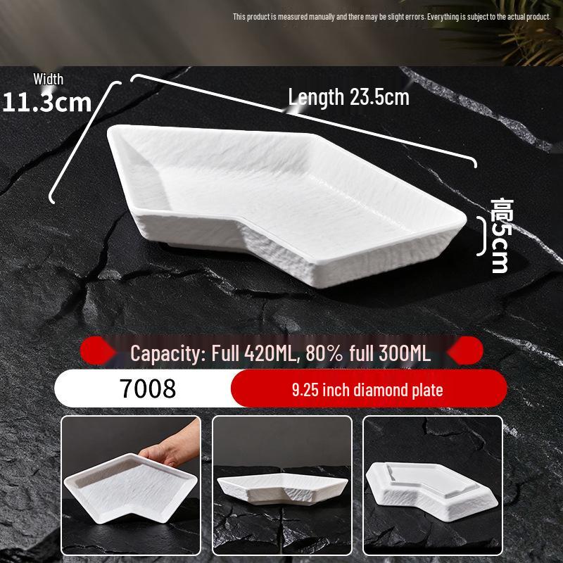 White Melamine Porcelain-Style Snack Plate - Perfect for KTV, Bar, or Restaurant Serving
