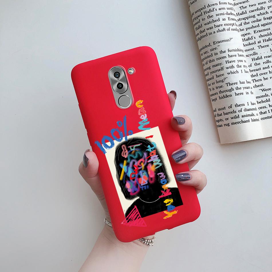 Liebesherz Hülle für Huawei Mate 9 Lite Für Huawei Honor 6X GR5 2017 Handyhülle Silikon Katze Kaktus Avocado Bemalt Mattes Cover