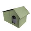 Outdoor Cat House Water Resistant Weather Proof Spacious Enclosed Foldable Cat Shelter for All Seasons Army Green