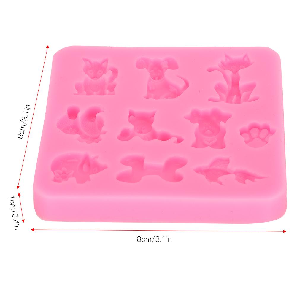 2PCs Silicone Mold   Hand Made Tool Cartoon Animals shape High Temperature Resistance(Gray )