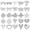 Breloque Metal Love Stainless Steel Flower Pendants For Jewelry Making Earrings Bracelets Headwear DIY Heart Charms Accessories