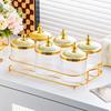 ZISIZ Golden Round Grain Storage Jar Set