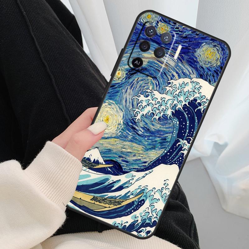 Van Gogh Starry Sky Case For Oppo A96 A76 A16 A60 A98 A58 A78 A18 A38 A80 A40 A77 A57 A17 A74 A54 A94 A15 A5 Pro