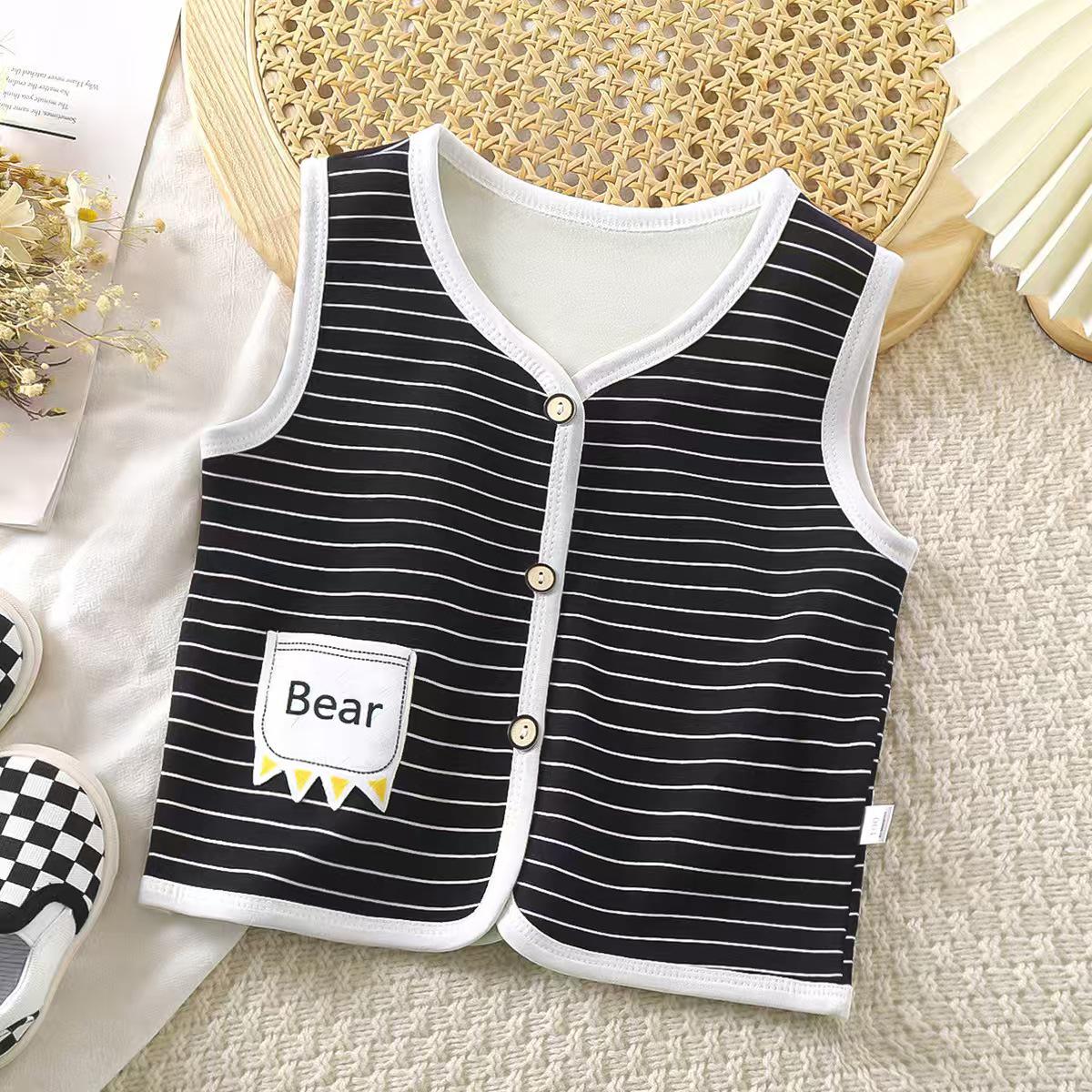 

2023 Autumn/Winter Fleece Vest for Boys and Girls - Korean Style Sleeveless Warm Cardigan for Infants Size 73CM (Height 66-73 cm)