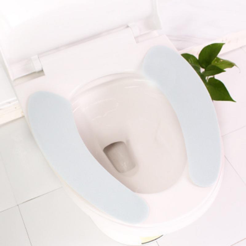 

Универсальный мягкий тканевый чехол для сиденья унитаза с моющейся мягкой подкладкой и липкой подушечкой синий