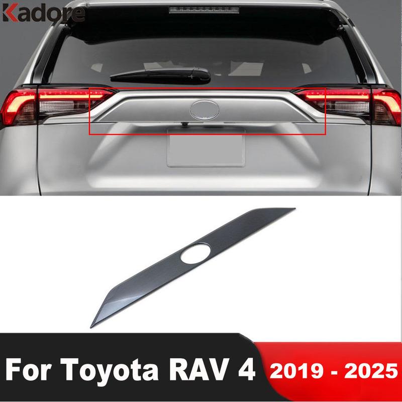 For Toyota RAV4 RAV 4 -  2024 2025 Carbon Rear Trunk Lid Cover Trim Tailgate Molding Garnish Strip Car Accessories