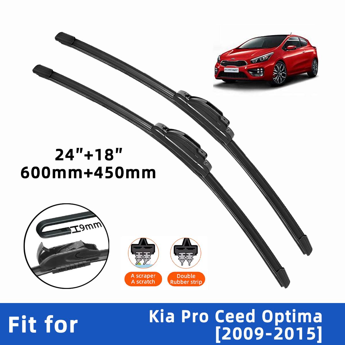 

2 шт. 4 шт. Щетки стеклоочистителя для Kia Pro Ceed Optima 2009-2015 Передние двойные резиновые полоски Щетки стеклоочистителя Щетки для лобового стекла Аксессуары для лобового стекла 2PCS