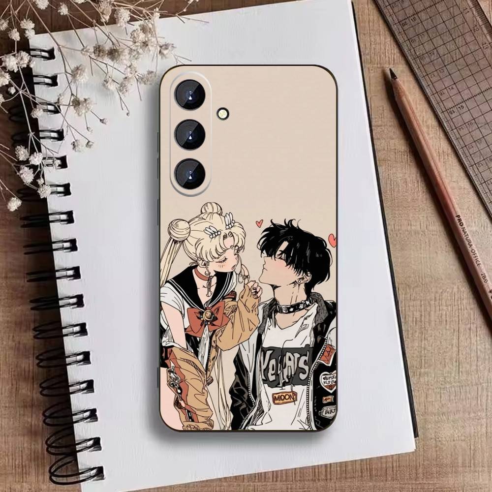 Cartoon G-Sailor M-Moons Phone Case For Samsung Galaxy A73,A21s,A22,A31,A52,A53,A71,A41Soft Black Shell