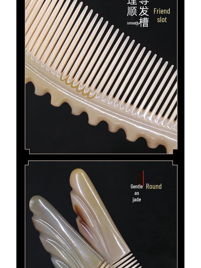 Thickened Premium Engraved White Buffalo Horn Comb - Multiple Styles Available