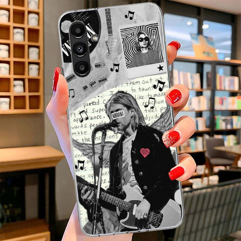 Retro Singer Kurt Cobain Phone Case For Samsung Galaxy A17 A37 A57 A16 A26 A36 A56 A15 A25 A35 A55 A14 A24 A34 A54 A13 A23 A33 A