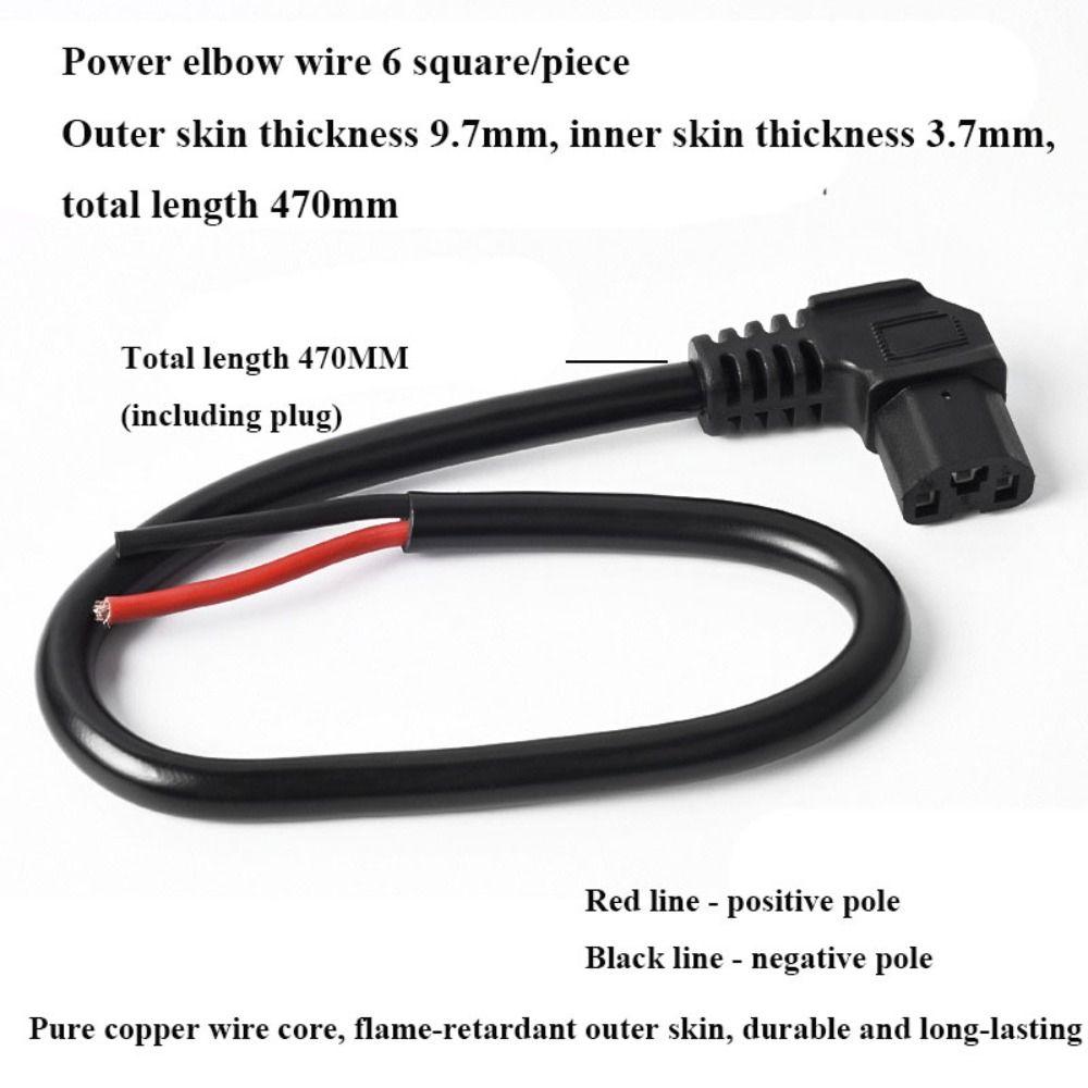 4 Styles Copper Core Charging Black Elbow Wire Male Female Socket  Electric Vehicle Bike