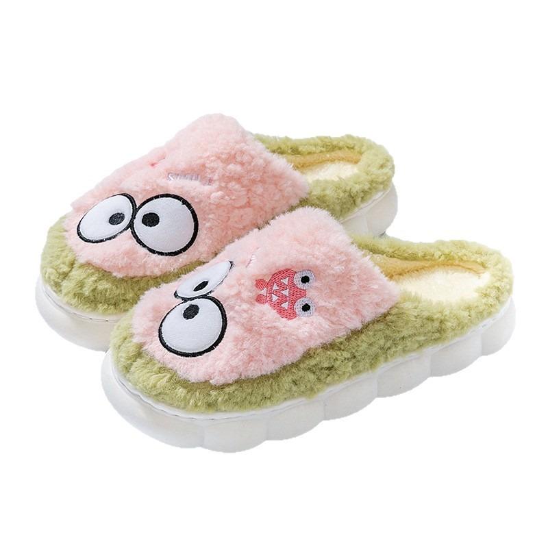 Double Color Lamb Wool Cotton Slippers Warm, Non-slip and Non-smelly Feet Women's Cotton Mop Indoor Home Bedroom Living Cotton Shoes