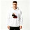 Men's Printed Pullover Hoodie Retro Art Figure Rose Pattern Casual Long Sleeve Hooded Sweatshirt