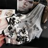 Silk-Like Square Scarf Lightweight Neck Scarf Smooth Texture Floral Pattern Elegant Design Soft Fabric for Women and Men