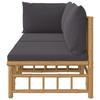 VidaXL Garden Lounge Set 2 Pcs with Dark Grey Cushions Bamboo 362306