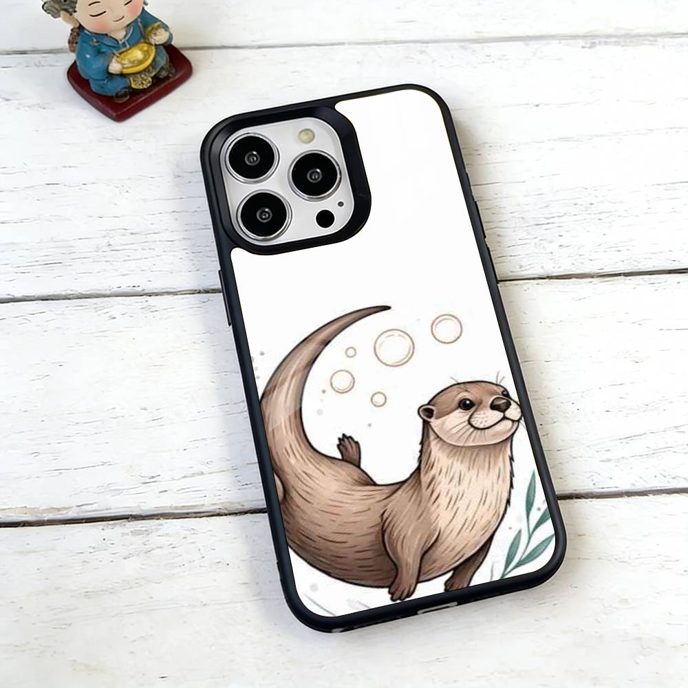 Lazy Otter Phone Case For iPhone17,16,15,14,13,12,11 Plus,Pro Magnetic For Magsafe Wireless Charging