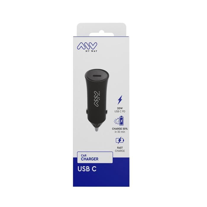 Car Charger - MYWAY - LL-T219 PD 20W - Black - Fast Charging - Universal