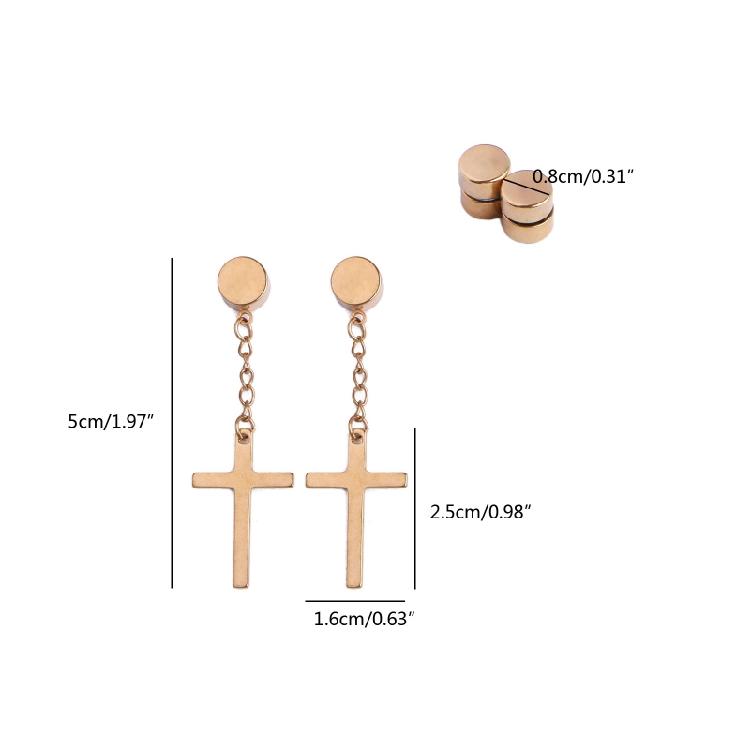 3Pairs Stud Earrings with for Cross Dangle for Men Women Stainless Steel for Cro