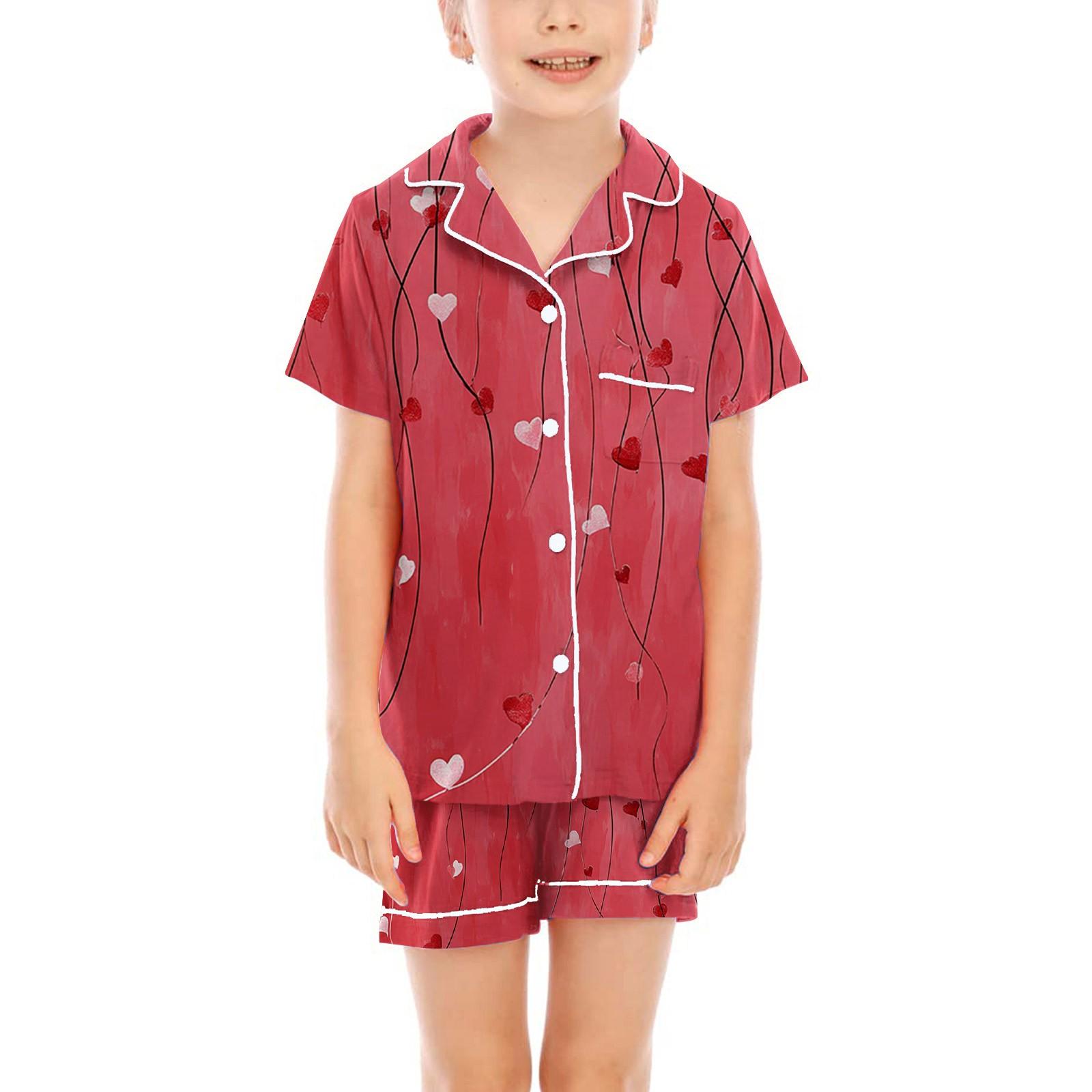 

Детские пижамы, модная рубашка из двух предметов, комплект с шортами, мягкий праздничный комплект повседневной одежды 140 винный