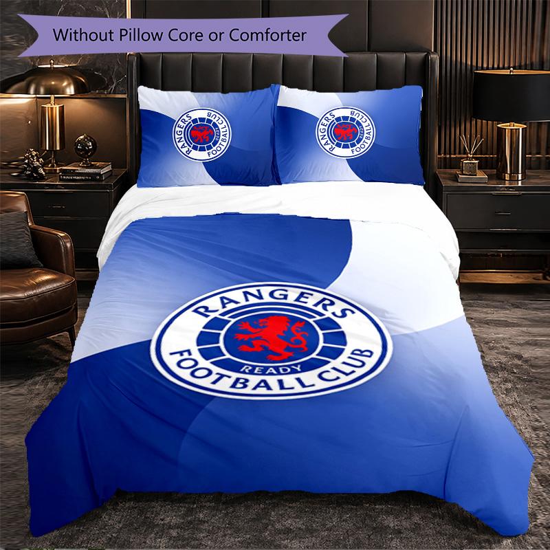 Biancheria da letto a tema Rangers FC Set 3 Pezzi Copripiumino Biancheria da letto Decorativa Per Stanza Adolescenti Decorazione Casa
