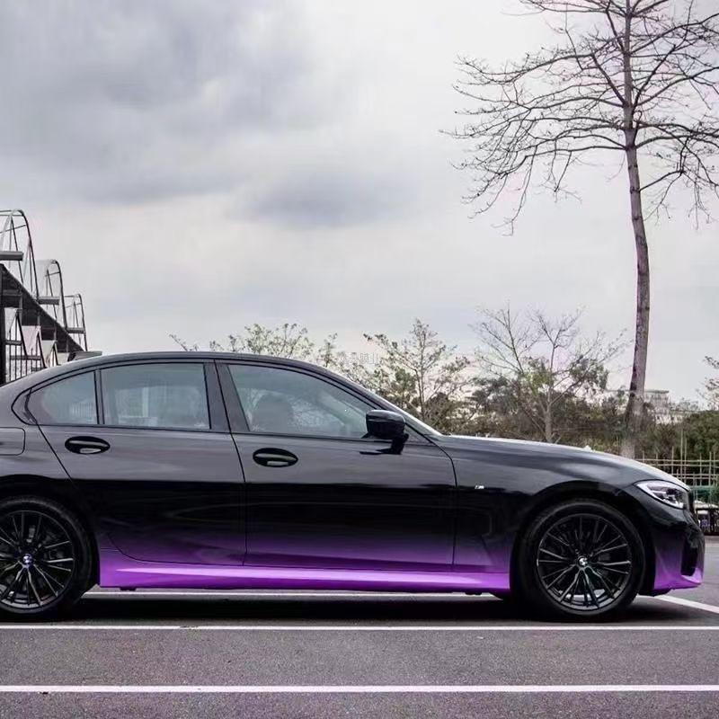 Custom Purple Car Film: Personalized Gradient and Painted Body Installation