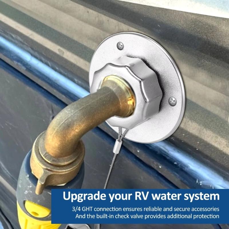 RVs Campers Water Inlet Check Valves 3/4 Adapter With Stainless Steel Body Leakproof Design Easy Installation