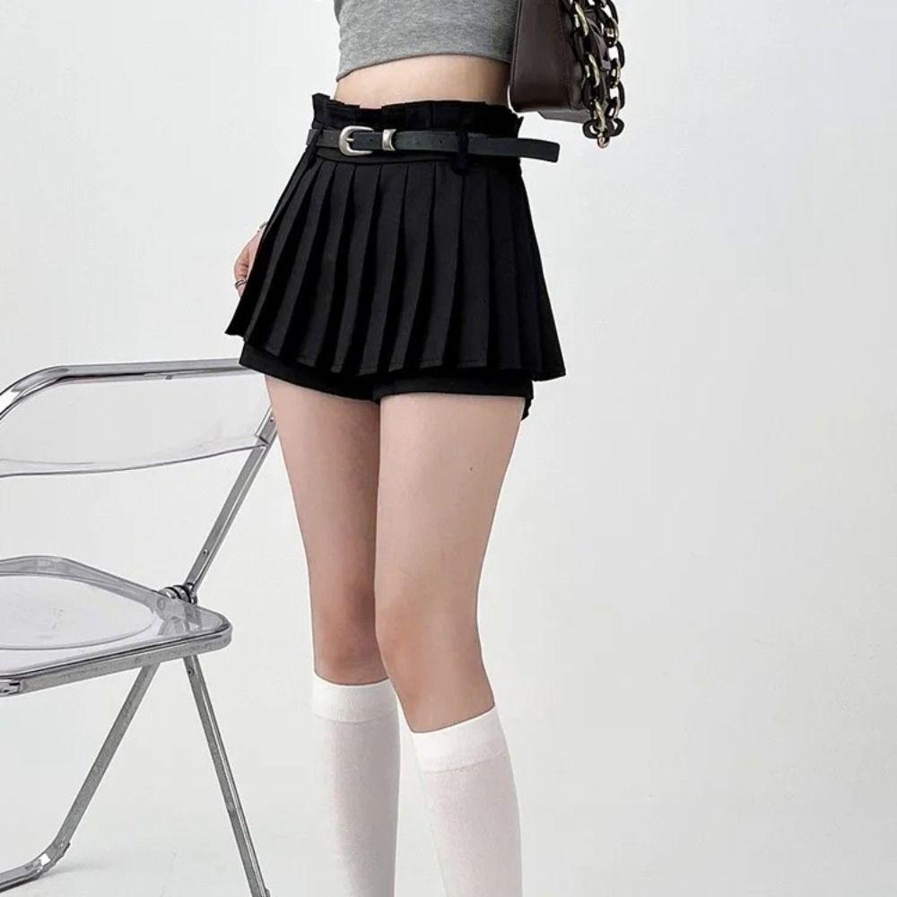 

Юбка-плиссе Y2K, дышащая мини-юбка, повседневная юбка А-силуэта для девочек
