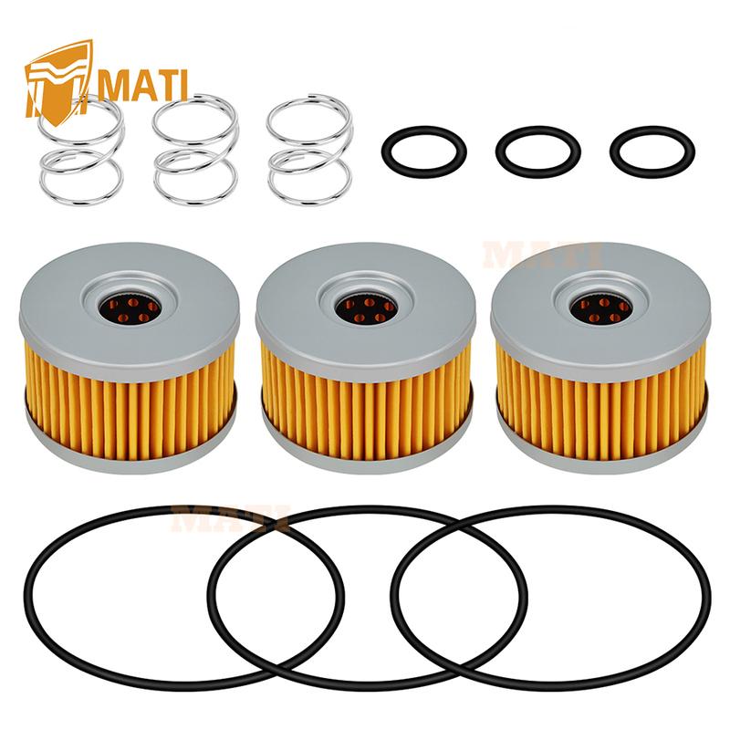M MATI 3-delars oljefilter och o-ring med fjädersats för Suzuki Savage 650 LS650 DR650S SP500 SP600 1981- 16510-37450 09280-15007